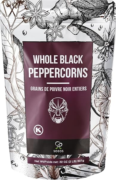 SOEOS BLACK PEPPERCORNS, 32OZ (PACK OF 1), NON-GMO,...
