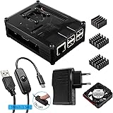 F&uuml;r Raspberry Pi 3 Geh&auml;use mit Netzteil + L&uuml;fter + 3x Aluminium K&uuml;hlk&ouml;rper + Mikro-USB-Kabel mit EIN / AUS Schalter Compatible with Raspberry Pi 3 Case for Model b 2 b (Raspberry Pi Board nicht enthalten)