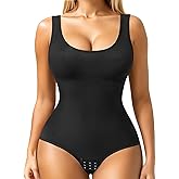 Nebility Womens' Waist Trainer Seamless Round Neck Tummy Control Shapewear Bodysuit