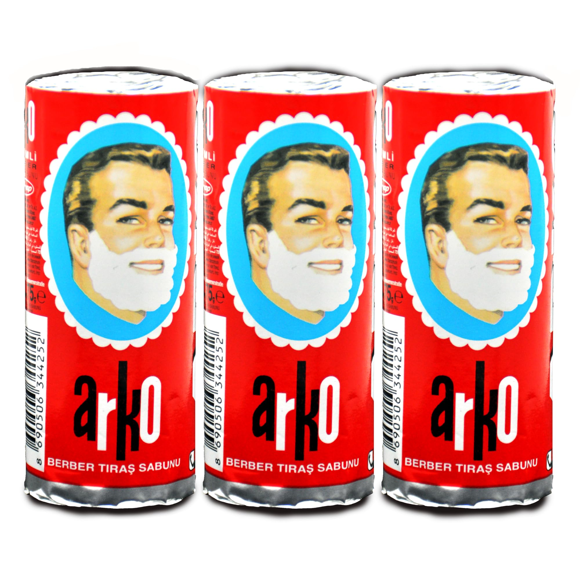 EVYAP ARKO Shaving Cream Soap, 3 Pieces, (Pack of 1)