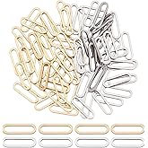 UNICRAFTALE About 80pcs 2 Colors Oval Connecting Rings 304 Stainless Steel Linking Rings 20mm Long Smooth Frame Connector for Bracelet Necklace Jewelry Making