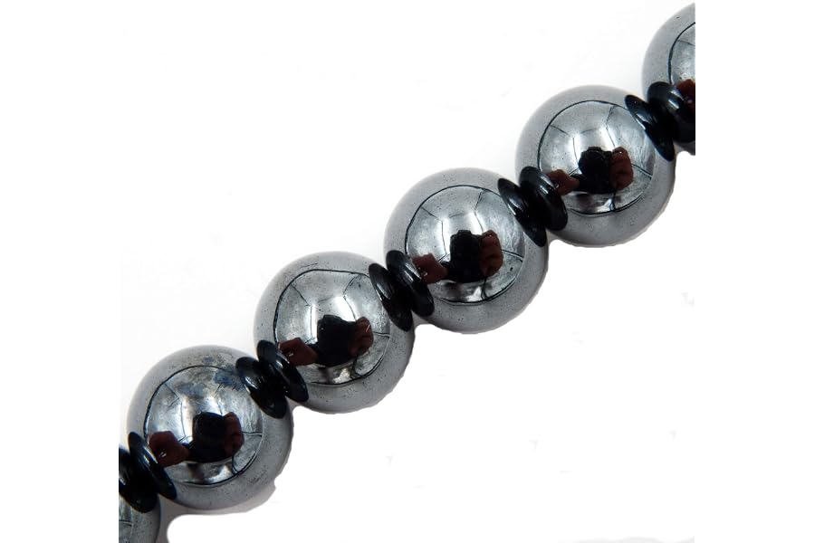 Gemstone Beads for Jewelry Making, Sold per Bag 5 Strands Inside, Hematite 10mm