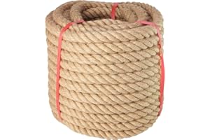 VEITHI Manila Rope 1 Inch x 100 Feet, Twisted Thick Rope for Landscaping, Crafts, Sporting,Marine, Projects and Tie-Downs