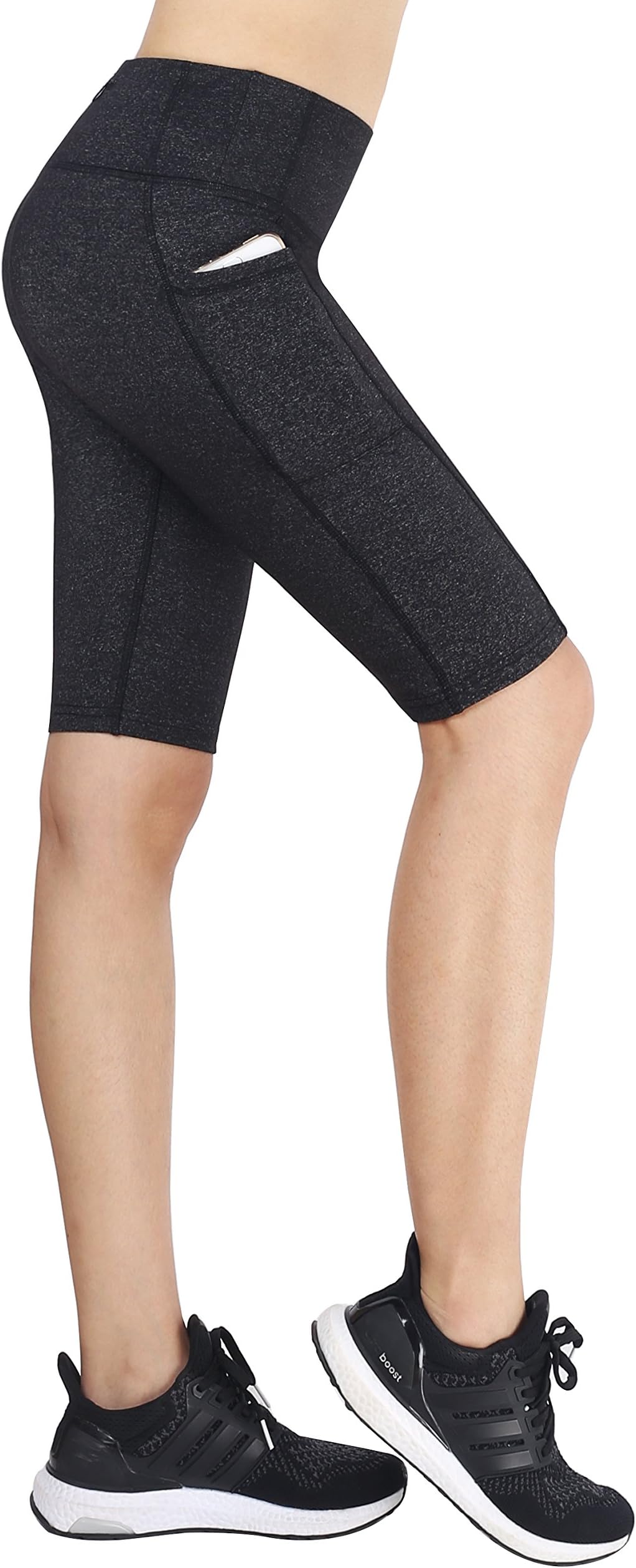 Neonysweets Womens Running Workout Yoga Shorts Pants Half Tights with Pockets