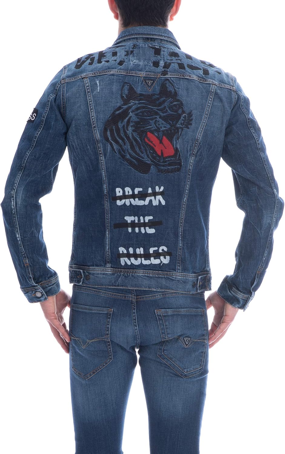 guess embroidered denim jacket