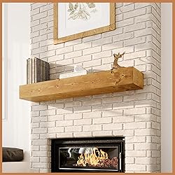 Avana Floating Fireplace Mantel - Natural Wood
