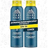 Oars + Alps Face & Body Broad Spectrum Sunscreen Spray |Fast-Absorbing, Lightweight, Non-Greasy, Hawaii Reef Act 104 Compliant, Water-Resistant, Octinoxate + Oxybenzone Free, SPF 50, 6 Oz, 2pk