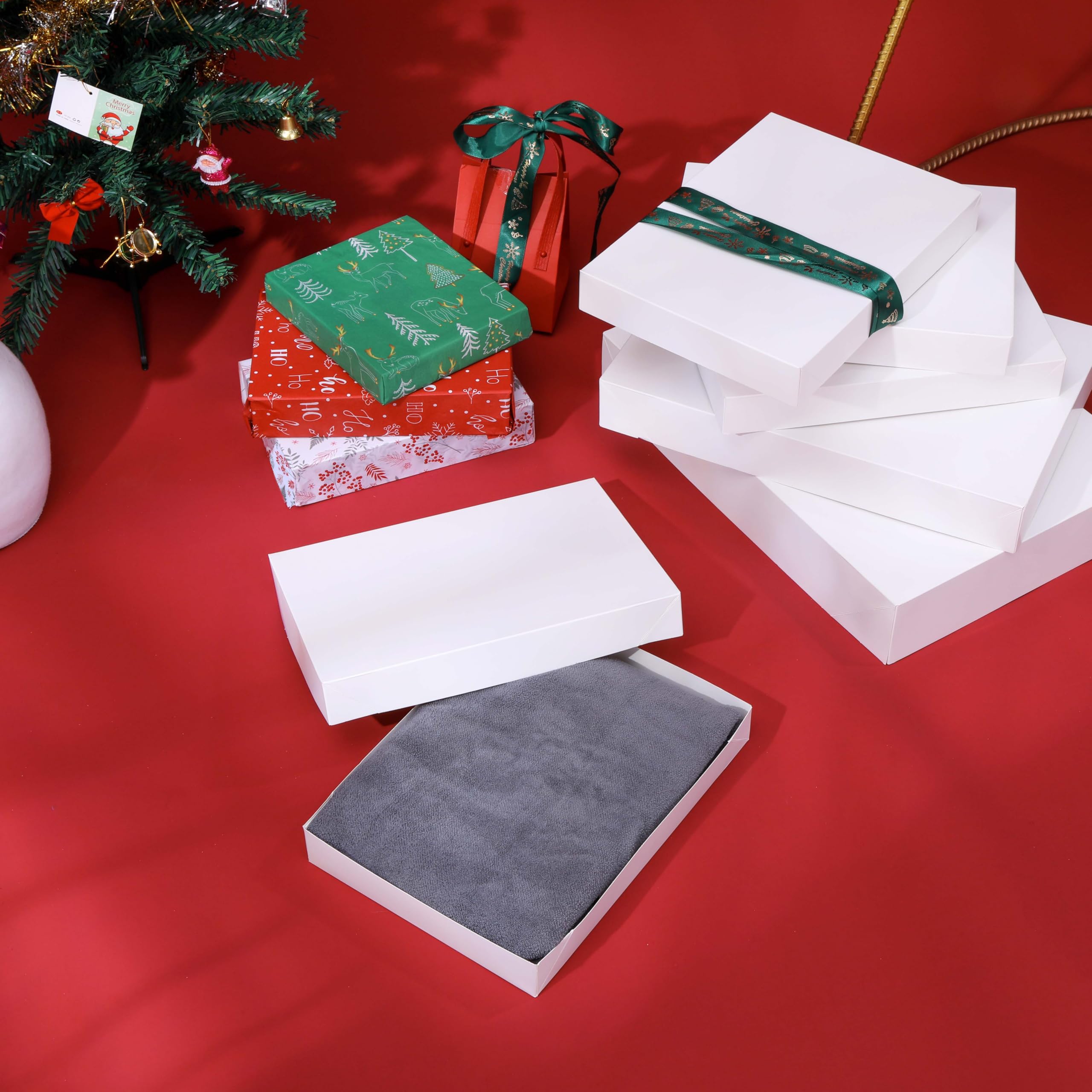 SUNCOLOR 12 Pack White Gift Boxes with Lids Assorted Sizes (4 Boxes 11