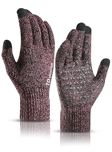 TRENDOUX Winter Gloves for Women, Knit Touch Screen Glove Texting