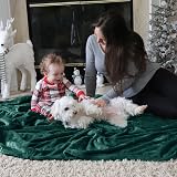 Bedsure Fleece Blanket 220x240 cm Forest Green Soft Warm Throw view 7