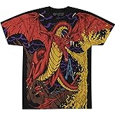 Liquid Blue Unisex Adult Dragon Vintage All Over Print Short Sleeve T-Shirt