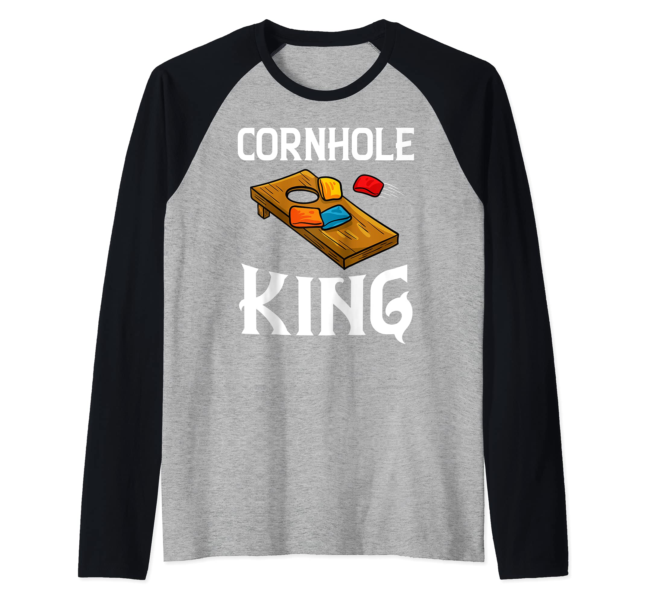 Cornhole Board Game Bags Rules Player Raglan Baseball Tee