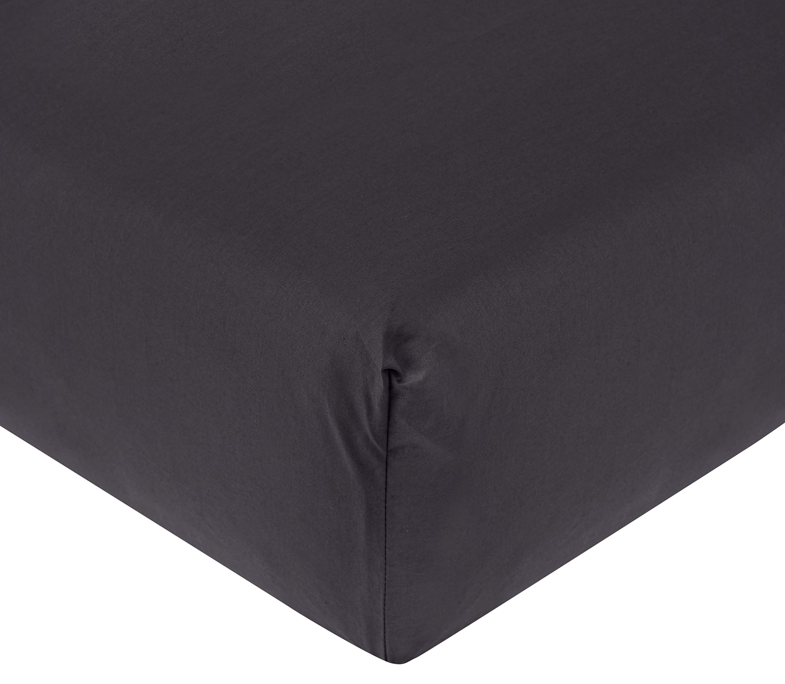 De Witte Lietaer Bumblebee Luxury Percale Cotton Fitted Sheet, Cotton, dark grey, 180 x 200 x 40 cm
