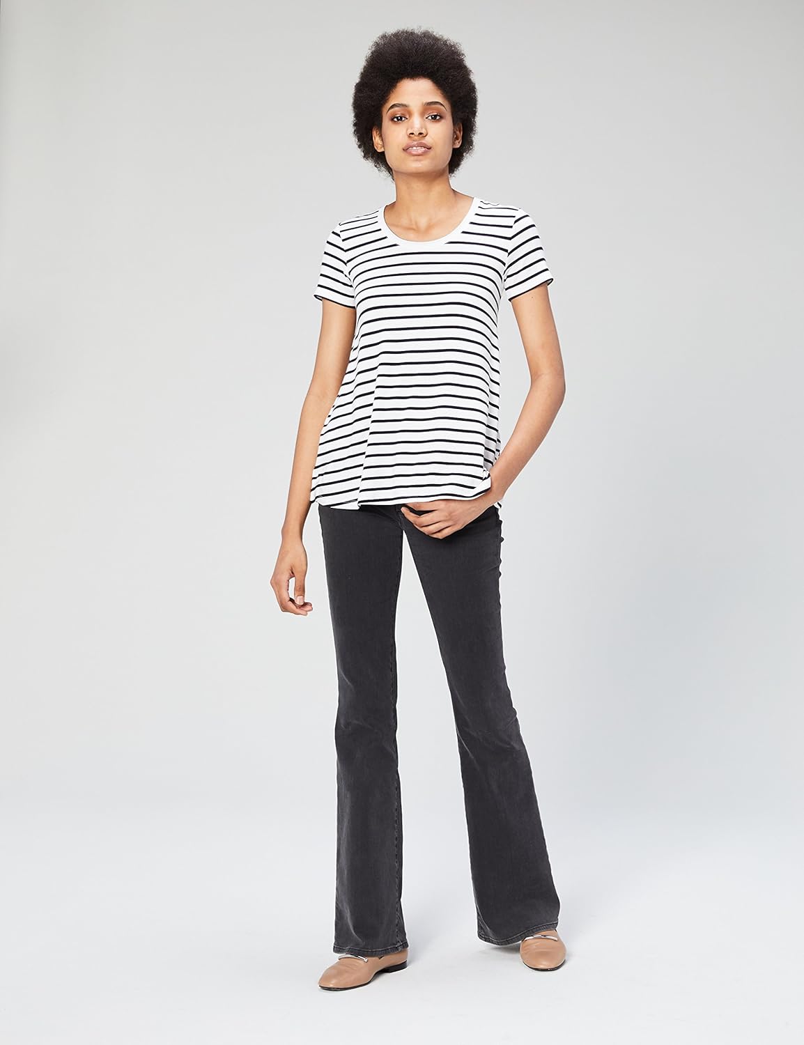  Brand - Daily Ritual Women's Jersey Short-Sleeve Scoop Neck Swing T-Shirt: Clothing