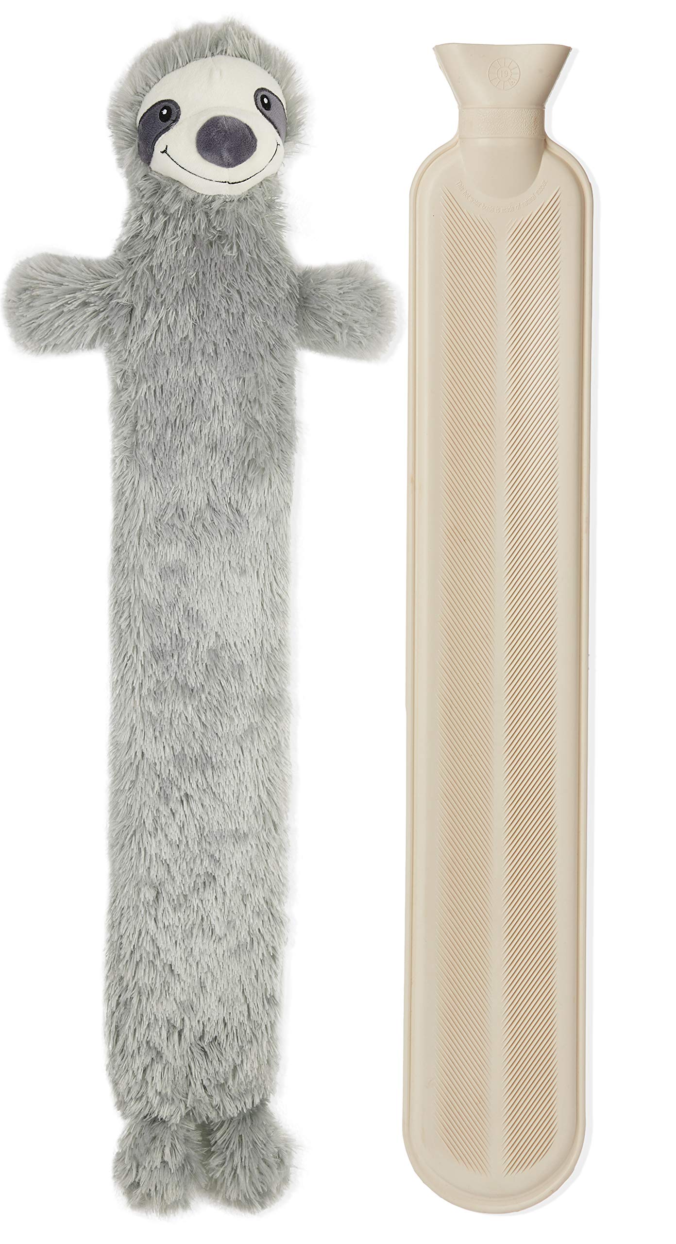 CityComfort Sloth Hot Water Bottle, Extra Long Hot Water Bottles with Cover, 2 Litre Natural Rubber 72 cm Large Bed Warmer with Fluffy Animal Cover for Back, Tummy or Legs, Cute Sloth Gifts