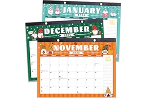 WINDRIO 2026 Desk Calendar Wall Calendars, Large 17" x 12", November 2025 - December 2026 Monthly Planner Desktop, 14 Months Planning Organizing for Home, School, Office, Holiday, Gnome
