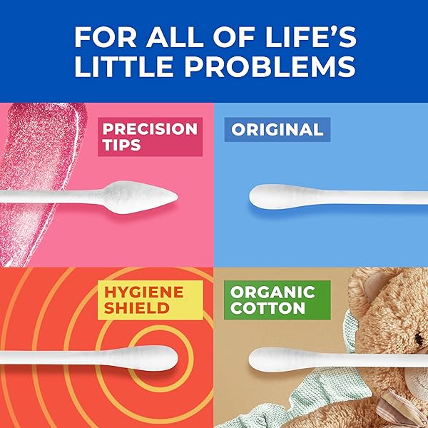 Q-TIPS COTTON SWABS ORGANIC SWAB ULTIMATE HOME AND BEAUTY TOOL MADE FROM ORGANIC COTTON, 400 COUNT (4 PACK) 1600 TOTAL SWABS