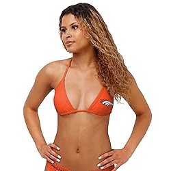 FOCO Denver Broncos NFL Womens Solid Logo Bikini Top