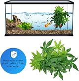 ERKOON Fishtank Green Leaves 3 Pieces Artificial Plant Set for Reptile Aquarium view 5