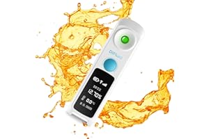 DiFluid Digital Brix Refractometer and Concentration Meter, 0-55% Range, ±0.1% Precision, 0.05% Resolution,Waterproof,Rechargeable and Portable, Beer, Wine, Fruit and More
