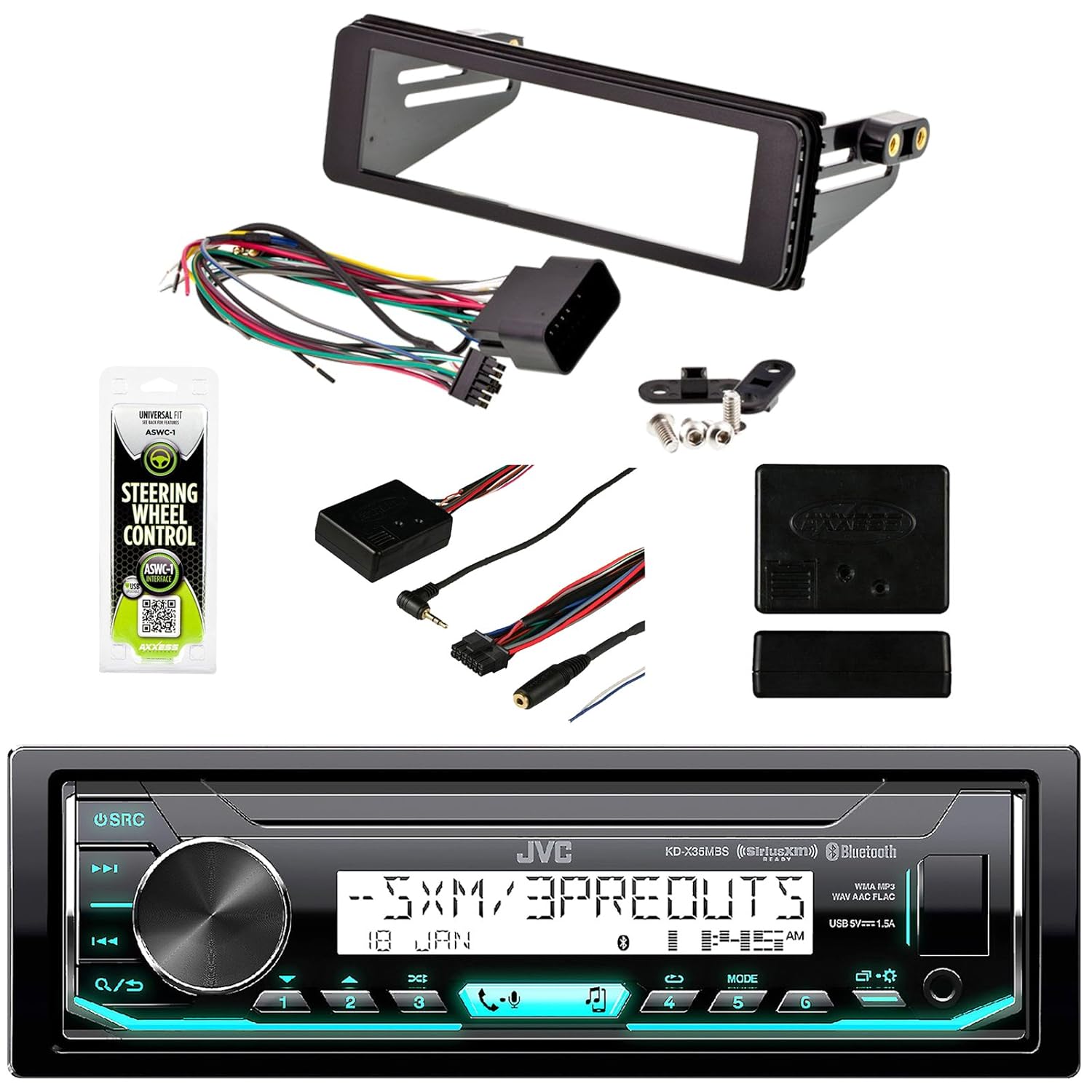 98-2013 Marine Harley Touring Stereo Radio Install Adapter Dash Kit Flht Flhx Flhtc JVC