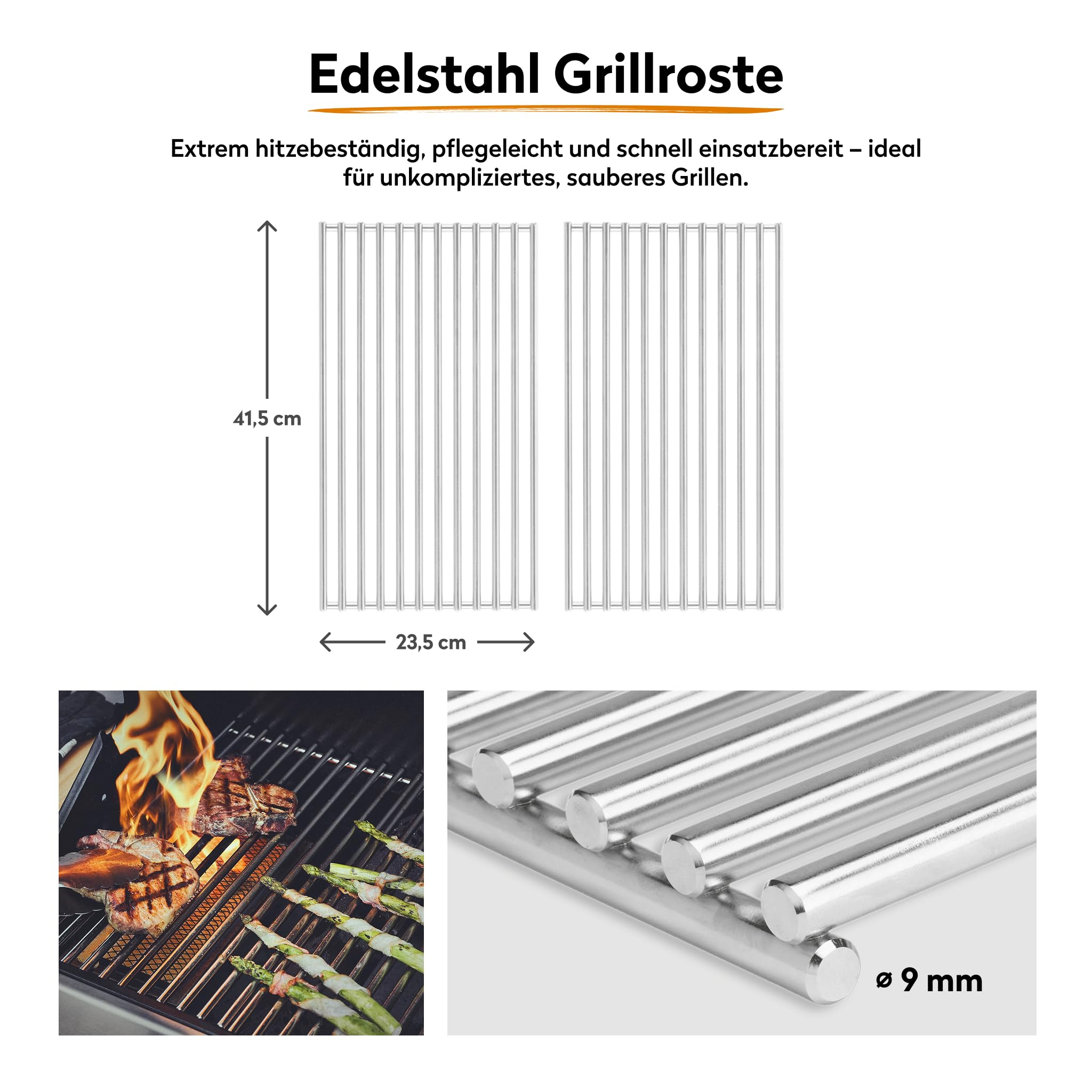 BURNHARD 2-Brenner Gasgrill FRED Jr. Deluxe Series 3 inkl. 900°C Infrarot-Keramikbrenner, Edelstahl-Grillrost, Grillabdeckung, Edelstahl Grillwagen + klappbare Seitentische 3