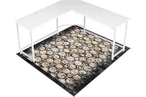 LREEDY Office Chair Mat for Hardwood Floor & Tile Floor,48"X 60" Heavy Duty Desk Chair Mat for Hard Floors, Under Desk Rug for Rolling Computer Chair,Anti Slip,Low Pile Carpet Floor Protector-Black Flower