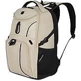 SwissGear 1900 Mini ScanSmart 13” Laptop Backpack Oatmeal– Reflective Tech Backpack with ScanSmart Compartment – Multiple Organizer Pockets & RFID Scan Blocking Technology