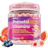 Prenatal Vitamins for Women, Prenatal Gummies w/Omega-3DHA, Choline, Iron | 37-IN-1 Prenatal Multivitamin for Women Gummies w/Methylfolate, Ginger, D3 B12 B6 / Fertility, Pregnancy, Postpartum, 60 Ct