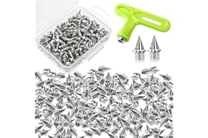 Nagpew 240 Pieces 1/4 Track Spikes, Steel Cross Country Spikes, Pyramid Replacement Shoes Spike with Wrench for Sprint Sports Short Running, Climbing, Golf Shoes