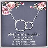 AM ANNIS MUNN Mother Daughter Necklace, Mother in Law Gifts From Daughter in Law 925 Sterling Silver Necklace for Women Infinity Circle Womens Necklaces Birthday Gifts for Mom Mother in Law