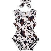 Leapparel Baby Girl Clothes 0-24 Months Floral Sleeveless Newborn Romper Jumpsuit Outfit Set with Headband