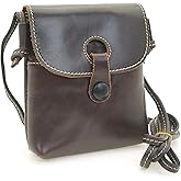ESSSO Mini Crossbody Bags for Women – Vegetable-Tanned Leather Phone Purses with Crossbody Strap, Retro, Durable & Stylish