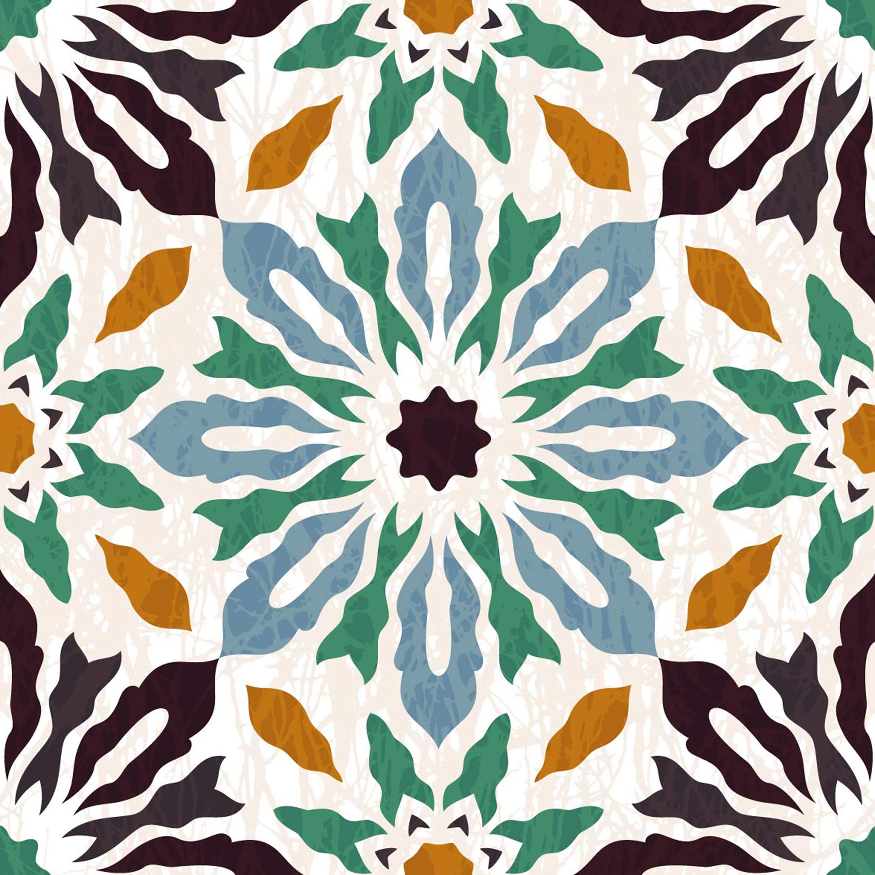 Poromoro Spanish Portuguese Azulejo Style Peel and Stick Backsplash Tile Stickers Set of 16 pcs(5.9_11)