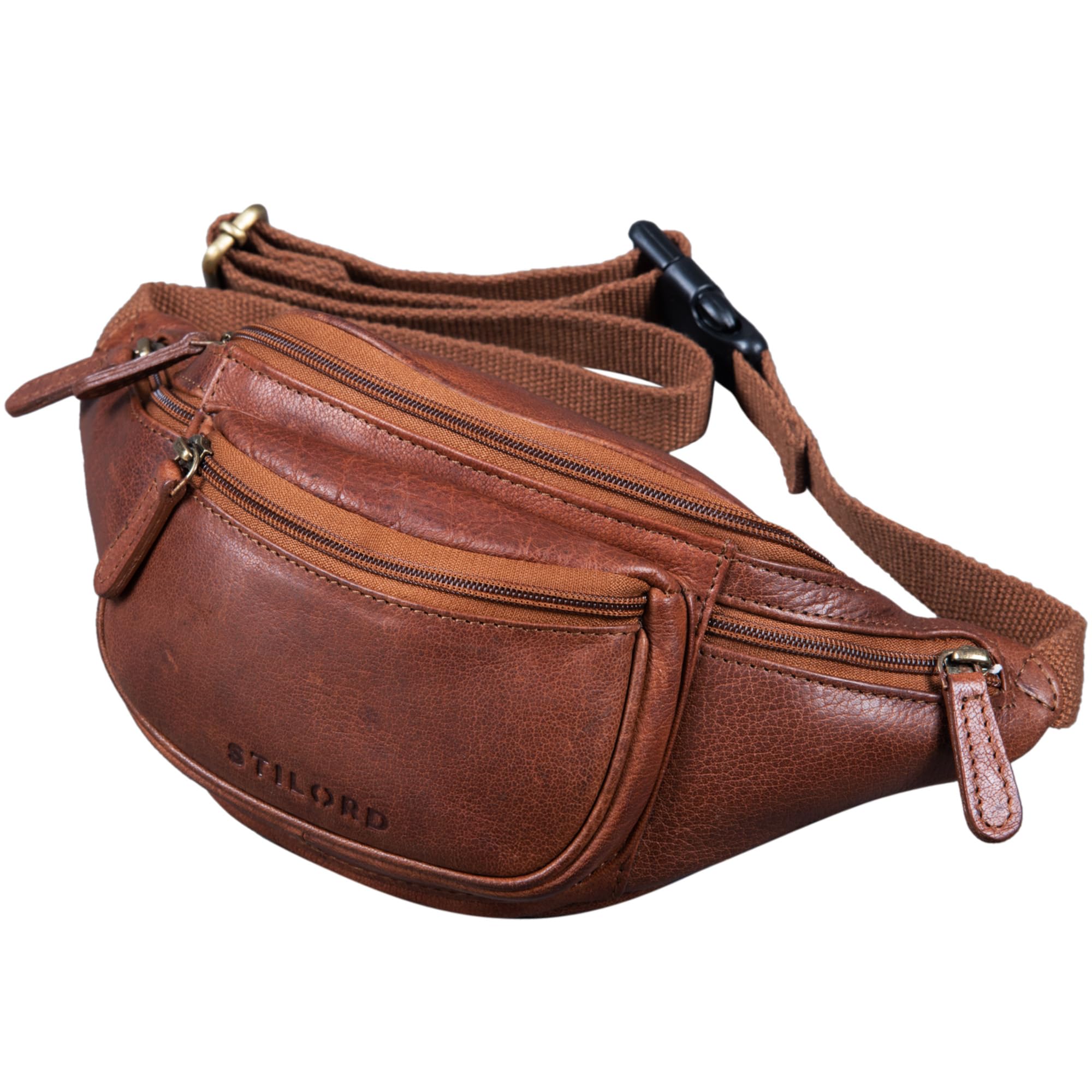 STILORD 'Eliah' Leather Waist Bag Vintage | Unisex Belt Bag for Travel, Festivals, and Outdoor | Genuine Leather Fanny Pack for Phone, Camera, and Valuables, Colour:maraska - Brown