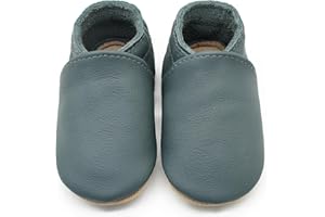 Aijoviko Genuine Leather Baby Booties Soft Sole Toddler Walking Shoes Flexible&Breathable Baby Slippers for First Walkers Boys Girls
