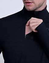 TCA Fusion Long Sleeve Running Top Men 1/4 Zip Black S view 3