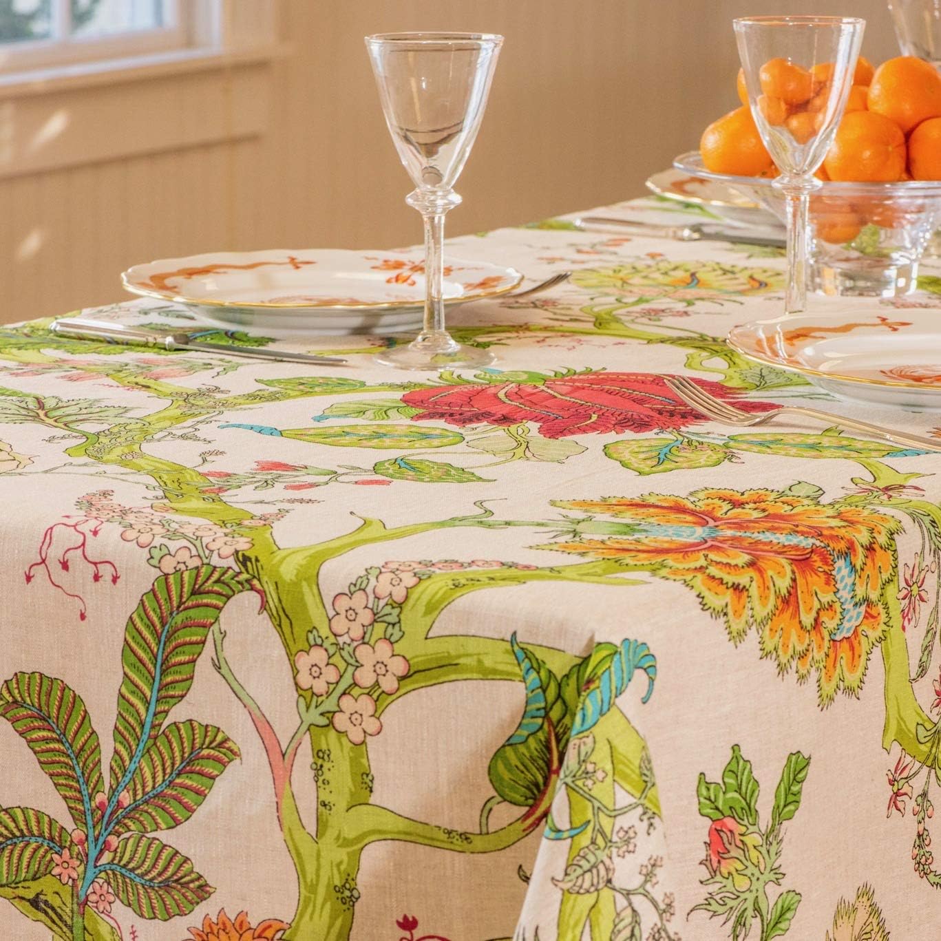 Amelie Michel French Linen Tablecloth in Darjeeling
