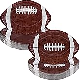 durony 50 Pieces Football Paper Plates Disposable Football Shaped Plates Football Party Supplies Serving Trays for Sports Game Birthday Party and Football Game Day Decorations, 11.5 x7.5 Inch