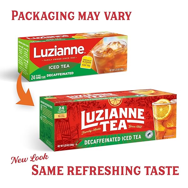 LUZIANNE DECAFFEINATED ICED TEA BAGS, FAMILY SIZE, 24CT BOX (PACK OF 1)