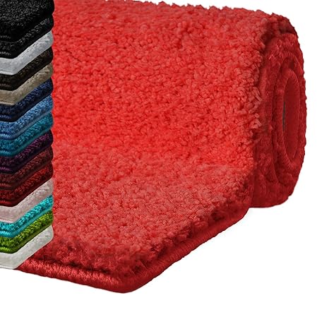 Badematte Hochflor Sky Soft | Weicher, flauschiger Badezimmerteppich in Shaggy-Optik | Badvorleger rutschfest waschbar | Öko-