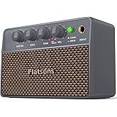 Flatsons FBA-10 Guitar Amplifier, Drive/Clean Tone Electric Guitars Amp, 10W Mini Portable Amp with Type-C Rechargeable Battery 6H Work, Wireless Vintage Guitar Speaker for Practice Travel (Gray)