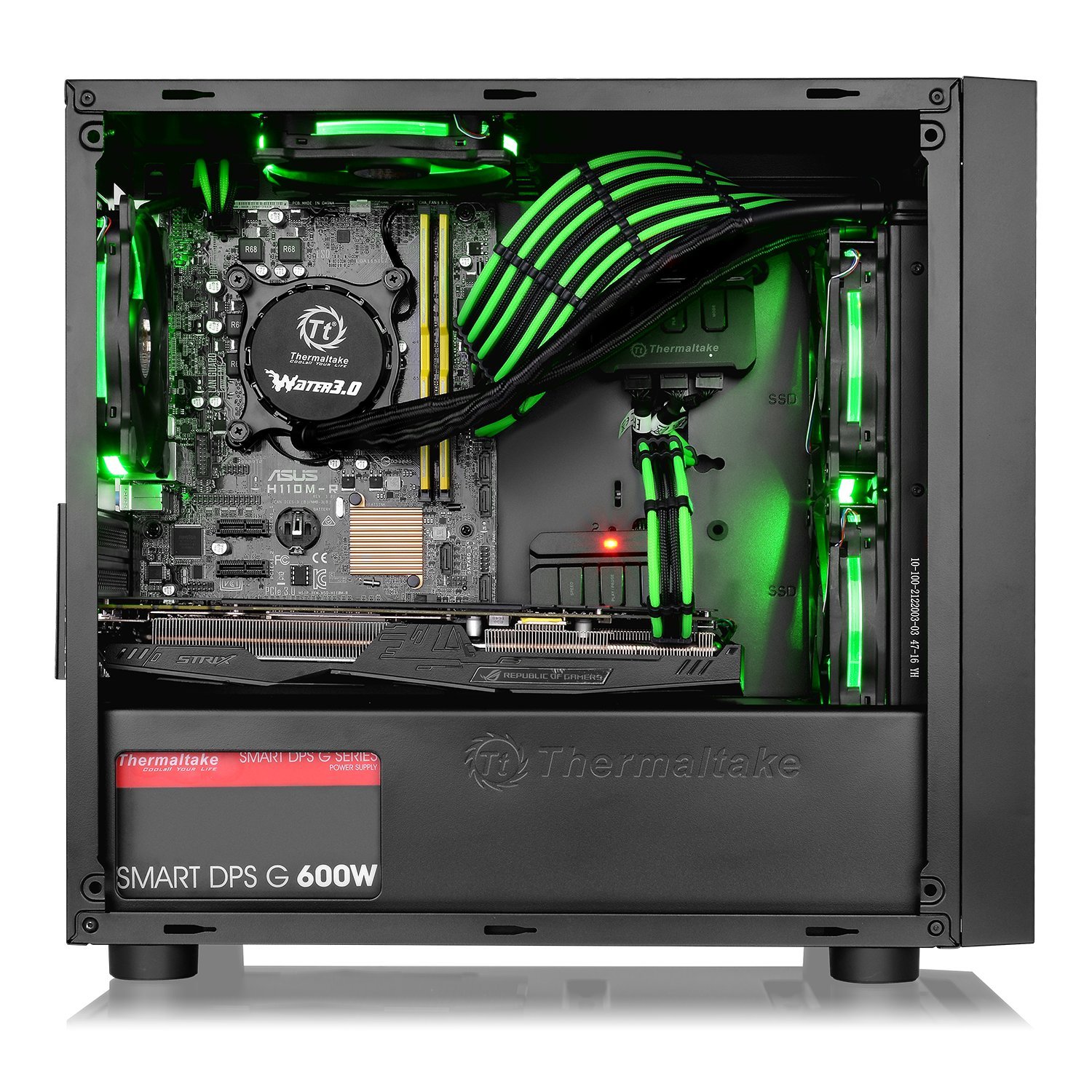 Thermaltake Versa H17 Black Micro ATX Mini Tower Gaming Computer Case 2.0 Edition with One 120mm Rear Fan Pre-Installed CA-1J1-00S1NN-A0