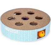 Catstages Scratch N' Hunt Interactive Cat Puzzle Toy with Scratcher, 11" | 7 Hunting Holes, 3 Balls, Corrugated Scratching Pad for Nail Care, Engages Hunting Instincts, Enrichment for Cats &amp; Kittens