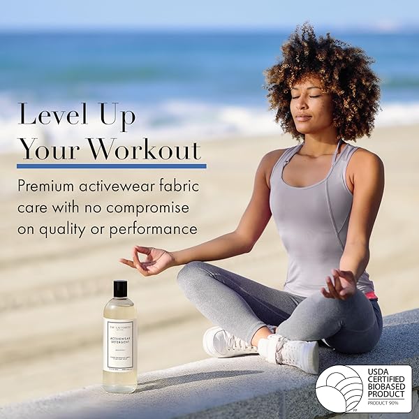 THE LAUNDRESS ACTIVEWEAR LAUNDRY DETERGENT, 32 OZ, MARINE FRAGRANCE, 4-IN-1 ENZYME BLEND FOR WORKOUT PERFORMANCE FABRICS, FIGHTS SWEAT ODORS & STAINS, USDA CERTIFIED BIOBASED PRODUCT (90%)