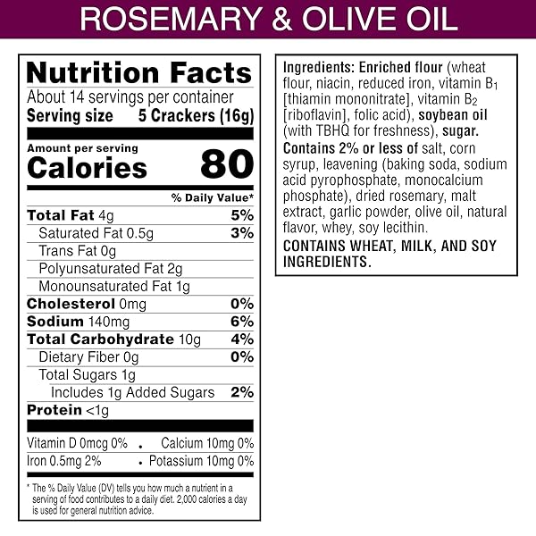 TOASTEDS CRACKERS, PARTY SNACKS, LUNCH SNACKS, ROSEMARY AND OLIVE OIL, 8OZ BOX (1 BOX)