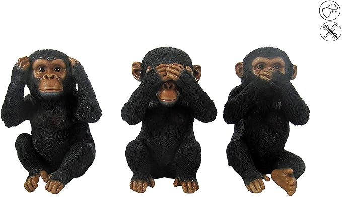 ABC Home Garden 3 Affen Gartendeko, Schwarz/Braun: Amazon.de: Garten