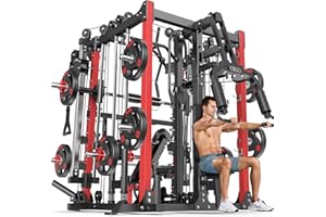 XGSW XINGESIWR Smith Machine with Cable Crossover System, Multi-Function Squat Rack Power Cage for Home Gym, Power Rack and Packages Weight Sets