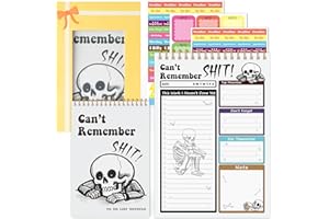 FoszaSzept To Do List Pad - Spiral Bound Daily Tear Off Planner Notepad Undated with Checklist, 52 Sheets Vertical Design for Teachers, Office, Students, Appreciation Christmas Gifts (White Skull)
