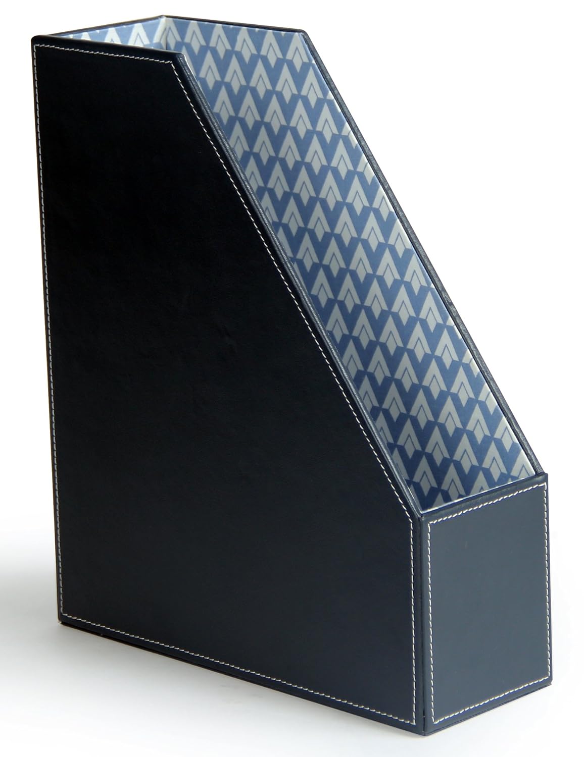 WOOSAL Navy Blue Magazine File Box Holder Desk Supplies Organizer